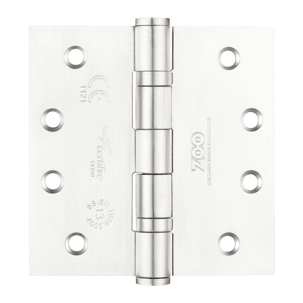 ZHSS244P • 102 x 102 x 3.0mm • Polished [120kg] • Ball Bearing Square Corner Stainless Steel Butt Hinges