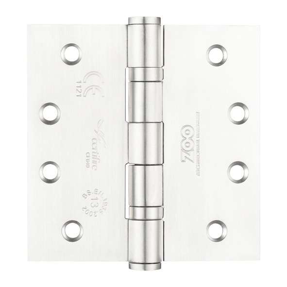 ZHSS244P  102 x 102 x 3.0mm  Polished [120kg]  G13 Ball Bearing Square Corner 201 Stainless Butt Hinges