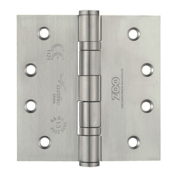 ZHSS244S • 102 x 102 x 3.0mm • Satin [120kg] • G13 Ball Bearing Square Corner 201 Stainless Butt Hinges