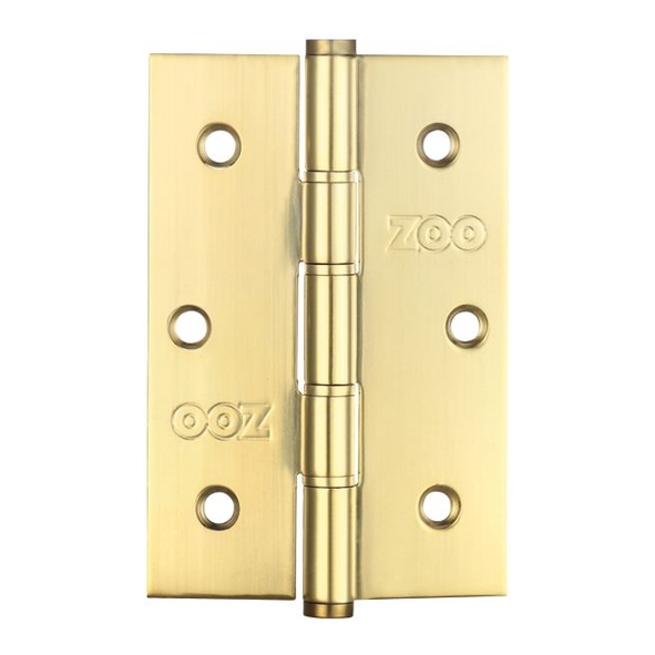 ZHSS352PVD • 076 x 050 x 1.5mm • PVD Brass [40kg] • Slim Knuckle Ball Bearing Square Corner 201 Stainless Butt Hinges
