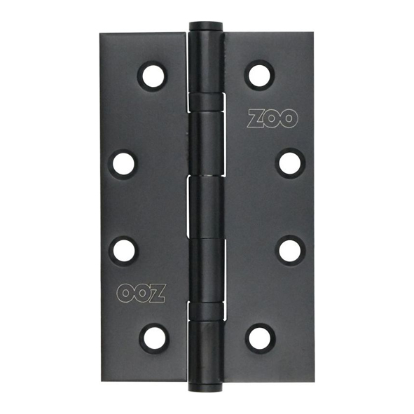 ZHSS63MB  102 x 063 x 2.5mm  Matt Black [80kg]  Slim Knuckle Ball Bearing Square Corner 201 Stainless Butt Hinges