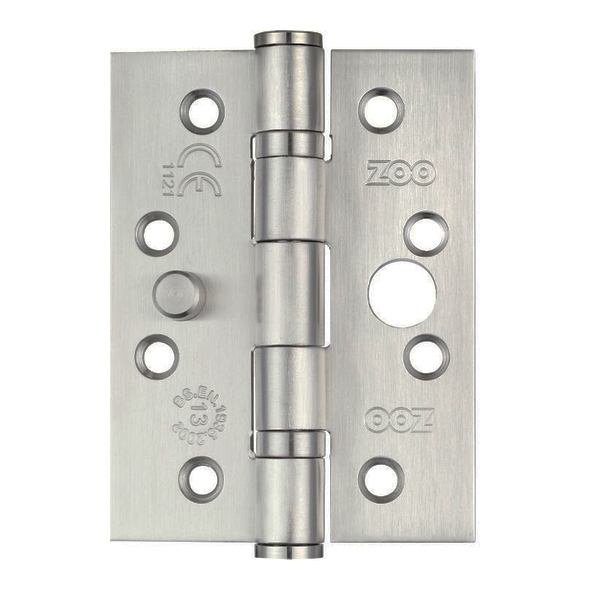 ZHSSDB243S  102 x 076 x 3.0mm  Satin [120kg]  G13 CE Dog Bolt Square Corner Ball Bearing 201 Stainless Butt Hinges