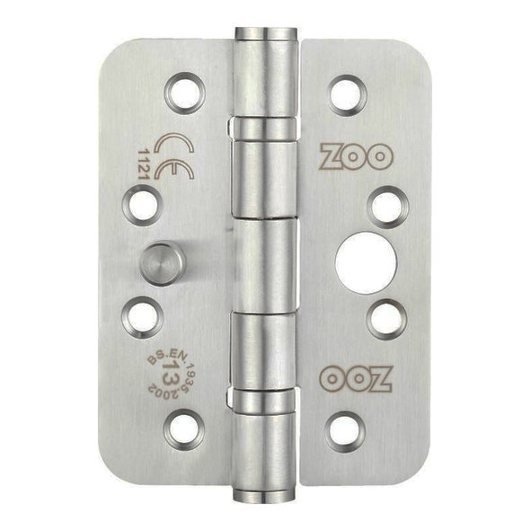 ZHSSDB243RS  102 x 076 x 3.0mm  Satin [120kg]  G13 CE Dog Bolt Radiused Corner Ball Bearing 201 Stainless Butt Hinges