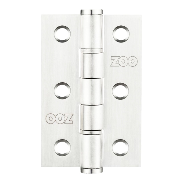 ZHSSW232P  076 x 050 x 2.0mm  Polished [25kg]  Washered Square Corner Stainless Steel Butt Hinges