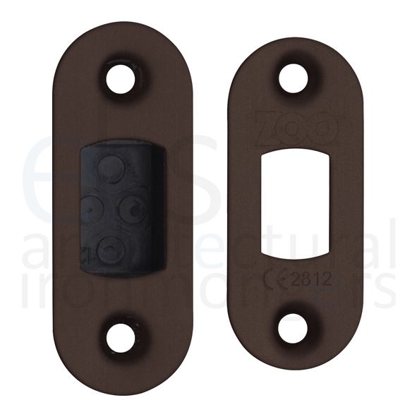 ZLAP02R-ETB • Radiused Forend & Striker • Etna Bronze • For Zoo Hardware Tubular Deadbolts