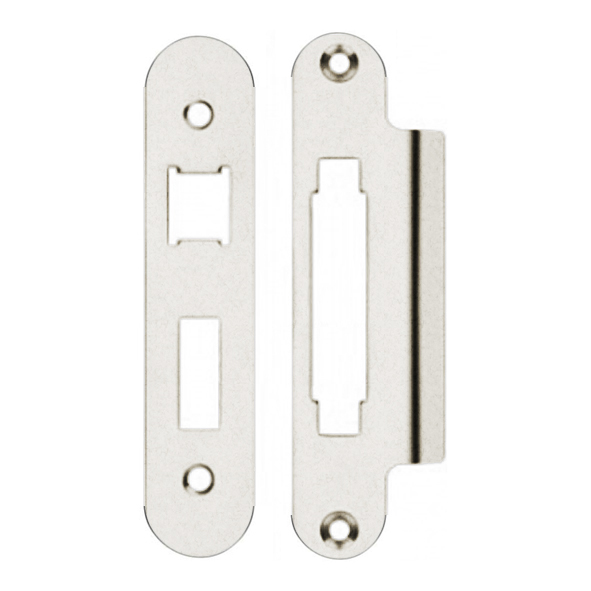 ZLAP10RPS  Radiused Forend & Striker  Polished Stainless  For Zoo Hardware Sash & Bath Locks