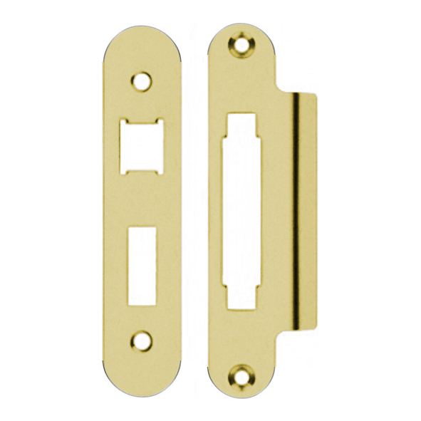 ZLAP10RPVD  Radiused Forend & Striker  PVD Brass  For Zoo Hardware Sash & Bath Locks