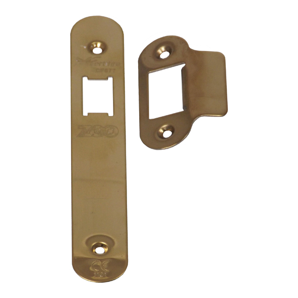 ZLAP12RPVD  Radiused Forend & Striker  PVD Brass  For Zoo Hardware Upright Latch