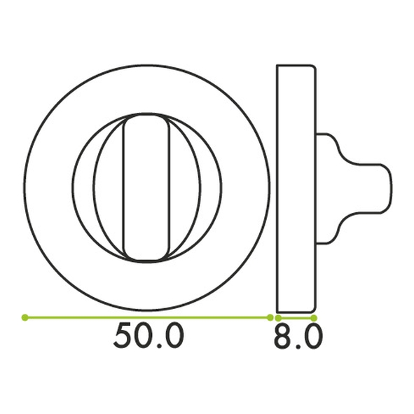 ZPA004-CP • Polished Chrome • Zoo Hardware Aluminium Bathroom Turn With Release