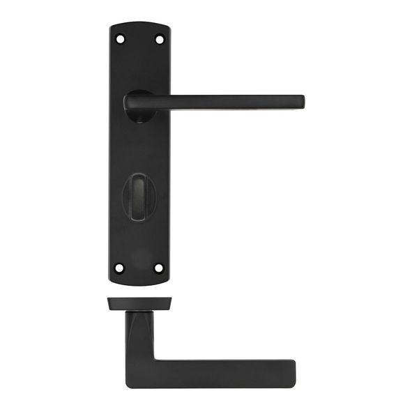 ZPA013-MB  Bathroom [57mm]  Matt Black  Zoo Hardware Aluminium Leon Levers On Backplates