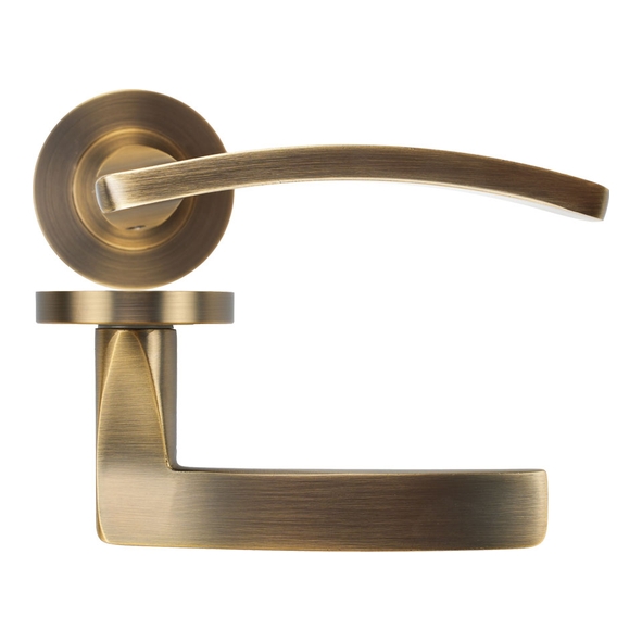 ZPA030-AB  Antique Brass  Zoo Hardware Aluminium Toledo Levers On Round Roses