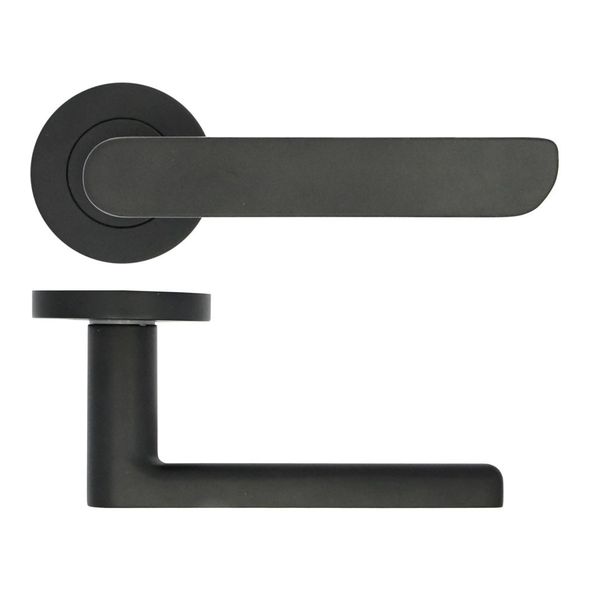 ZPA040-MB • Matt Black • Zoo Hardware Aluminium Valencia Levers On Round Roses