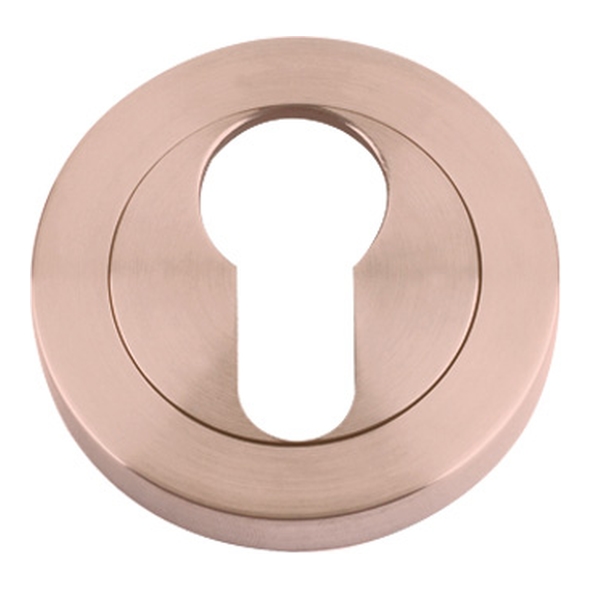 ZPZ001-TRG  Tuscan Rose Gold  Zoo Hardware Designer Zinc Euro Cylinder Escutcheon