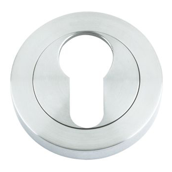 ZPZ001SC • Satin Chrome • Zoo Hardware Designer Zinc Euro Cylinder Escutcheon