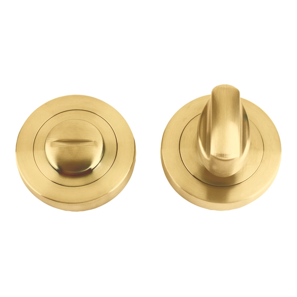 ZPZ004-FSB • Favo Satin Brass • Zoo Hardware Designer Zinc Bathroom Turn With Release