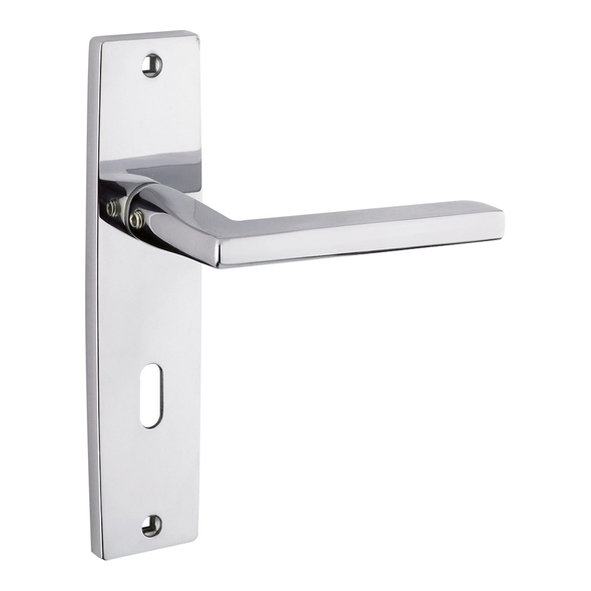 ZPZ071CP • Standard Lock [57mm] • Polished Chrome • Zoo Hardware Designer Zinc Venice Levers On Backplates