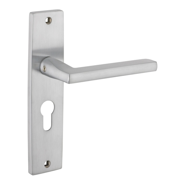 ZPZ071EPSC • Euro Cylinder [47.5mm] • Satin Chrome • Zoo Hardware Designer Zinc Venice Levers On Backplates