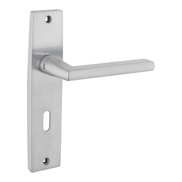 ZPZ071SC • Standard Lock [57mm] • Satin Chrome • Zoo Hardware Designer Zinc Venice Levers On Backplates