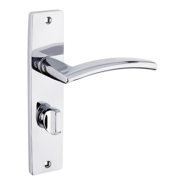 ZPZ083CP • Bathroom [57mm] • Polished Chrome • Zoo Hardware Designer Zinc Amalfi Levers On Backplates