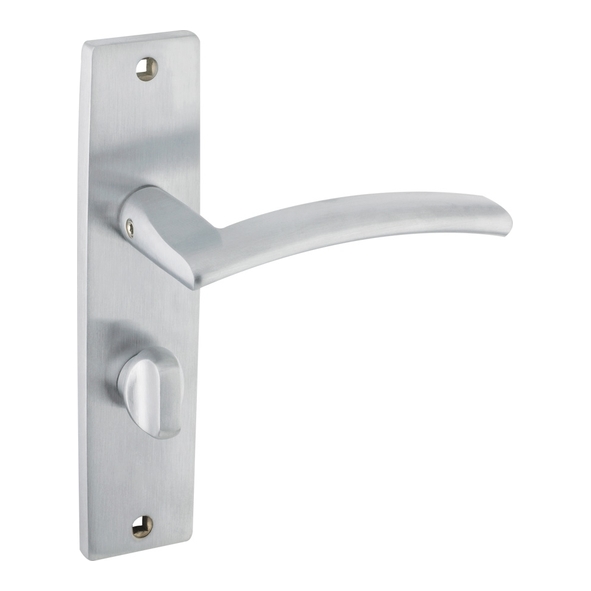 ZPZ083SC • Bathroom [57mm] • Satin Chrome • Zoo Hardware Designer Zinc Amalfi Levers On Backplates