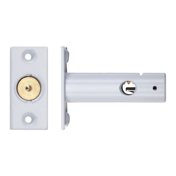 ZRB02PCW • 61mm [32mm] • White • Zoo Hardware Door Security Rack Bolt