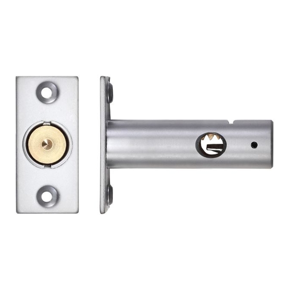 ZRB02SC  61mm [32mm]  Satin Chrome  Zoo Hardware Door Security Rack Bolt