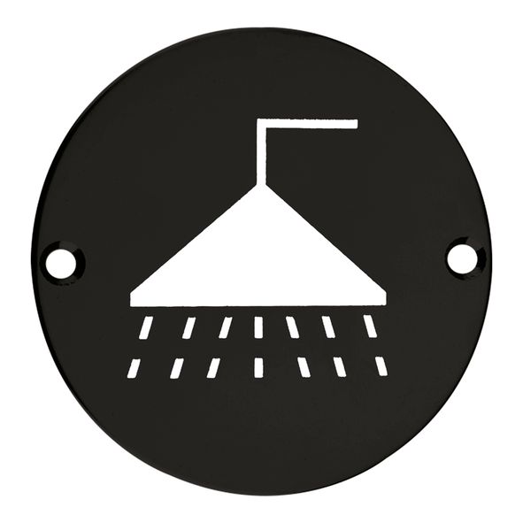 ZSS04-PCB • 75mm Ø • Black • Zoo Hardware Screen Printed Shower Symbol