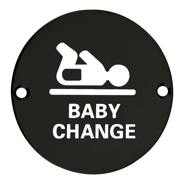 ZSS08-PCB  75mm   Black  Zoo Hardware Screen Printed Baby Change Symbol