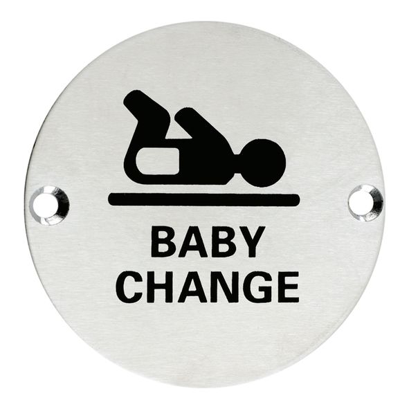 E426-04 • 075mm Ø • Satin Stainless • Format Screen Printed Baby Change Symbol