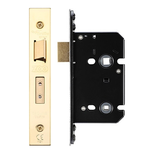 ZUKB64PVD • 065mm [044mm] • PVD Brass • Zoo Hardware Bathroom Lock