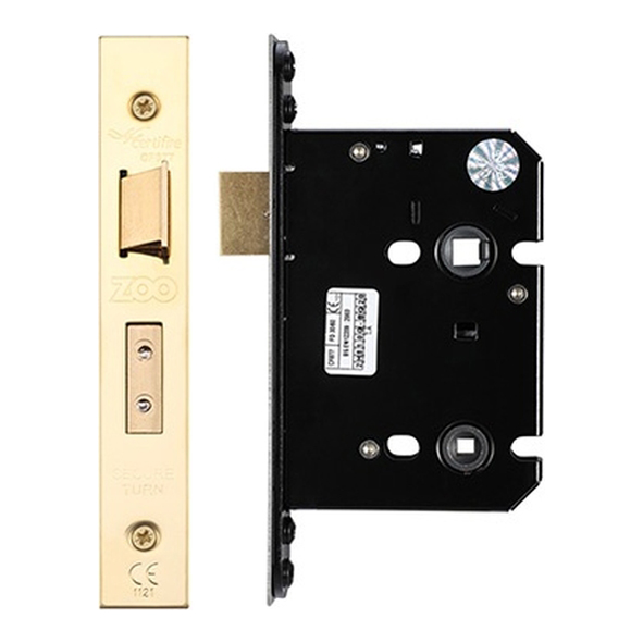 ZUKB76PVD • 076mm [057mm] • PVD Brass • Zoo Hardware Bathroom Lock