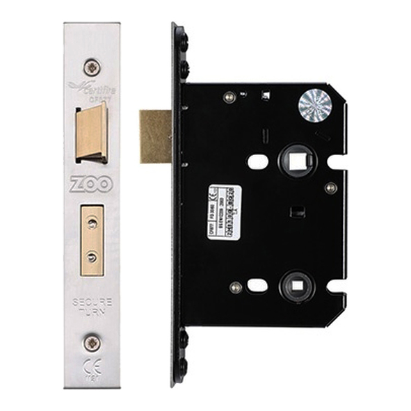 ZUKB76SS  076mm [057mm]  Satin Stainless  Zoo Hardware Bathroom Lock