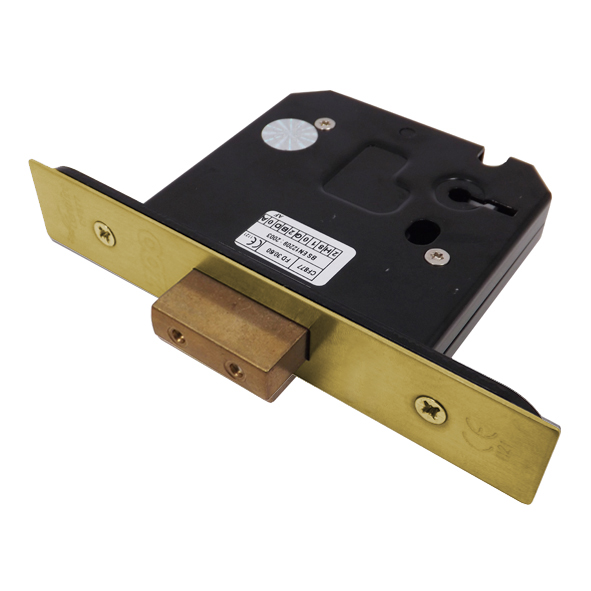 ZUKD376PVD • 076mm [057mm] • PVD Brass • Zoo Hardware 3 Lever Deadlock