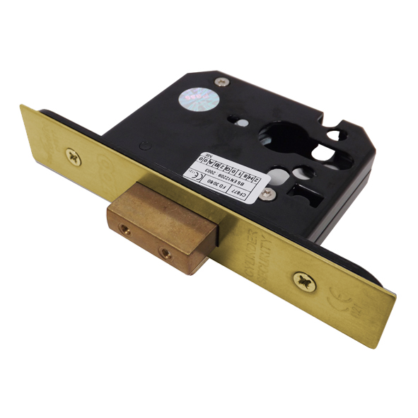 ZUKD64EPPVD • 065mm [044mm] • PVD Brass • Square • Zoo Hardware Euro Cylinder Deadlock Case