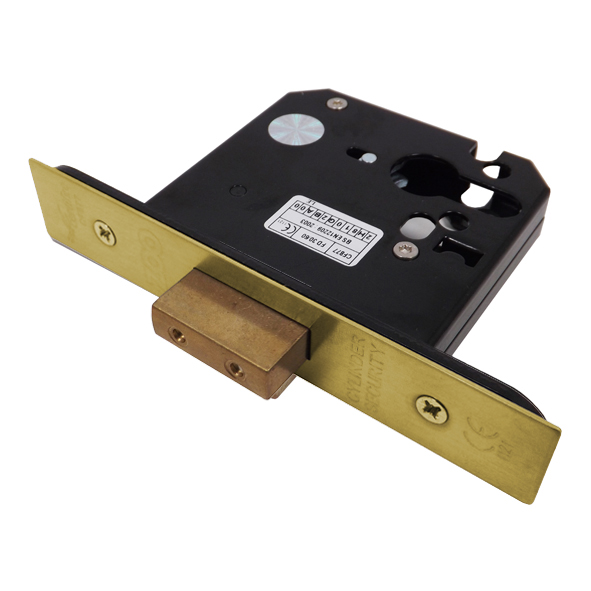 ZUKD76EPPVD • 076mm [057mm] • PVD Brass • Square • Zoo Hardware Euro Cylinder Deadlock Case