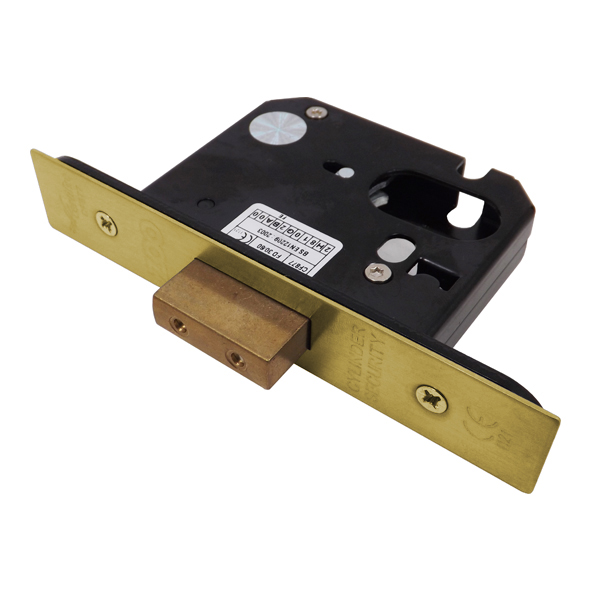ZUKD64OPPVD • 065mm [044mm] • PVD Brass • Square • Zoo Hardware Oval Cylinder Deadlock Case