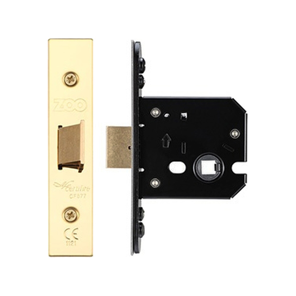 ZUKF64PVD  064mm [044mm]  PVD Brass  Square  Zoo Hardware Compact Latch