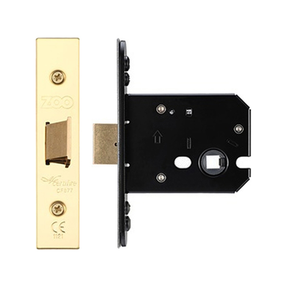 ZUKF76PVD  076mm [057mm]  PVD Brass  Square  Zoo Hardware Compact Latch