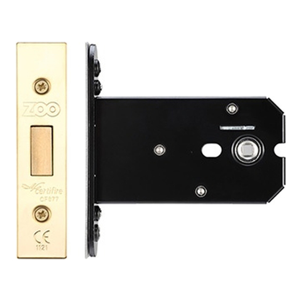 ZUKFD102PVD • 101mm [082mm] • PVD Brass • Square • Zoo Hardware Square Case Deadbolt