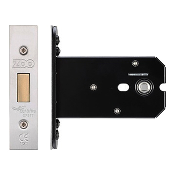 ZUKFD102SS • 101mm [082mm] • Satin Stainless • Square • Zoo Hardware Square Case Deadbolt