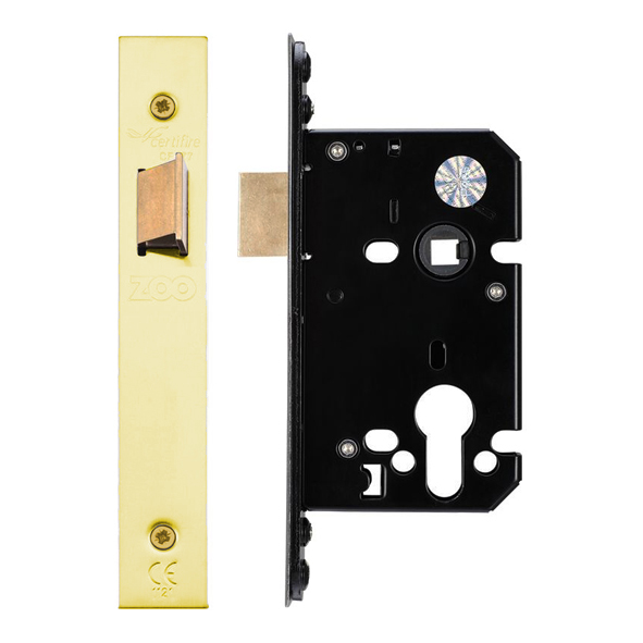 ZUKU64PVD  065mm [044mm]  PVD Brass  Zoo Hardware Upright Mortice Latch