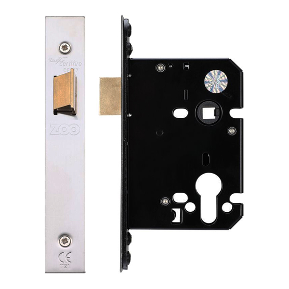 ZUKU76SS • 075mm [057mm] • Satin Stainless • Zoo Hardware Upright Mortice Latch