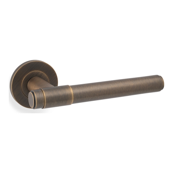 AW241AB � Antique Brass � Alexander & Wilks Kingston Plain Levers On Round Roses
