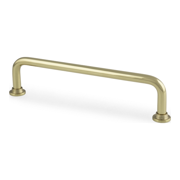 AW811-128-PB  07mm Ø x 128mm c/c  Polished Brass  Alexander & Wilks Scandi D Cabinet Pull