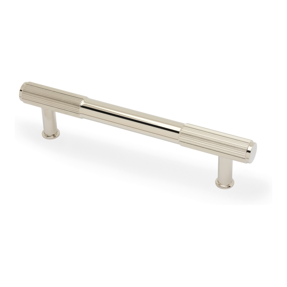 AW854R-128-PNPVD  128mm c/c  Polished Nickel  Alexander & Wilks Washington Reeded T-Bar Cabinet Handle