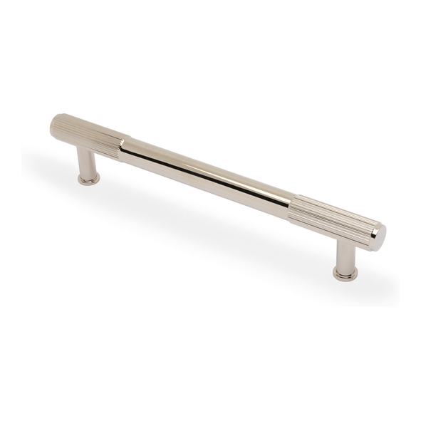 AW854R-160-PNPVD  160mm c/c  Polished Nickel  Alexander & Wilks Washington Reeded T-Bar Cabinet Handle