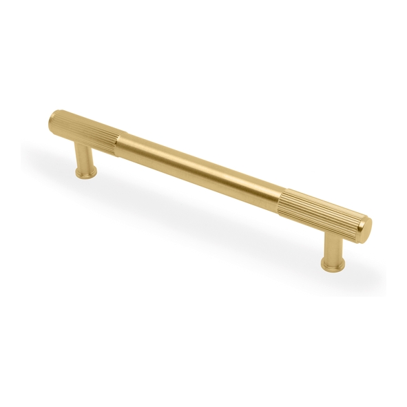 AW854R-160-SBPVD  160mm c/c  Satin Brass  Alexander & Wilks Washington Reeded T-Bar Cabinet Handle