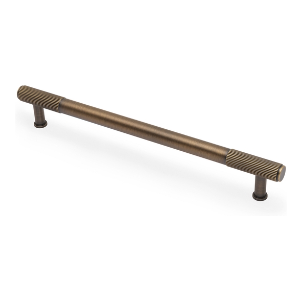 AW854R-224-AB  224mm c/c  Antique Brass  Alexander & Wilks Washington Reeded T-Bar Cabinet Handle