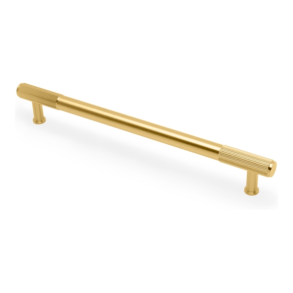 AW854R-224-SBPVD � 224mm c/c � Satin Brass � Alexander & Wilks Washington Reeded T-Bar Cabinet Handle
