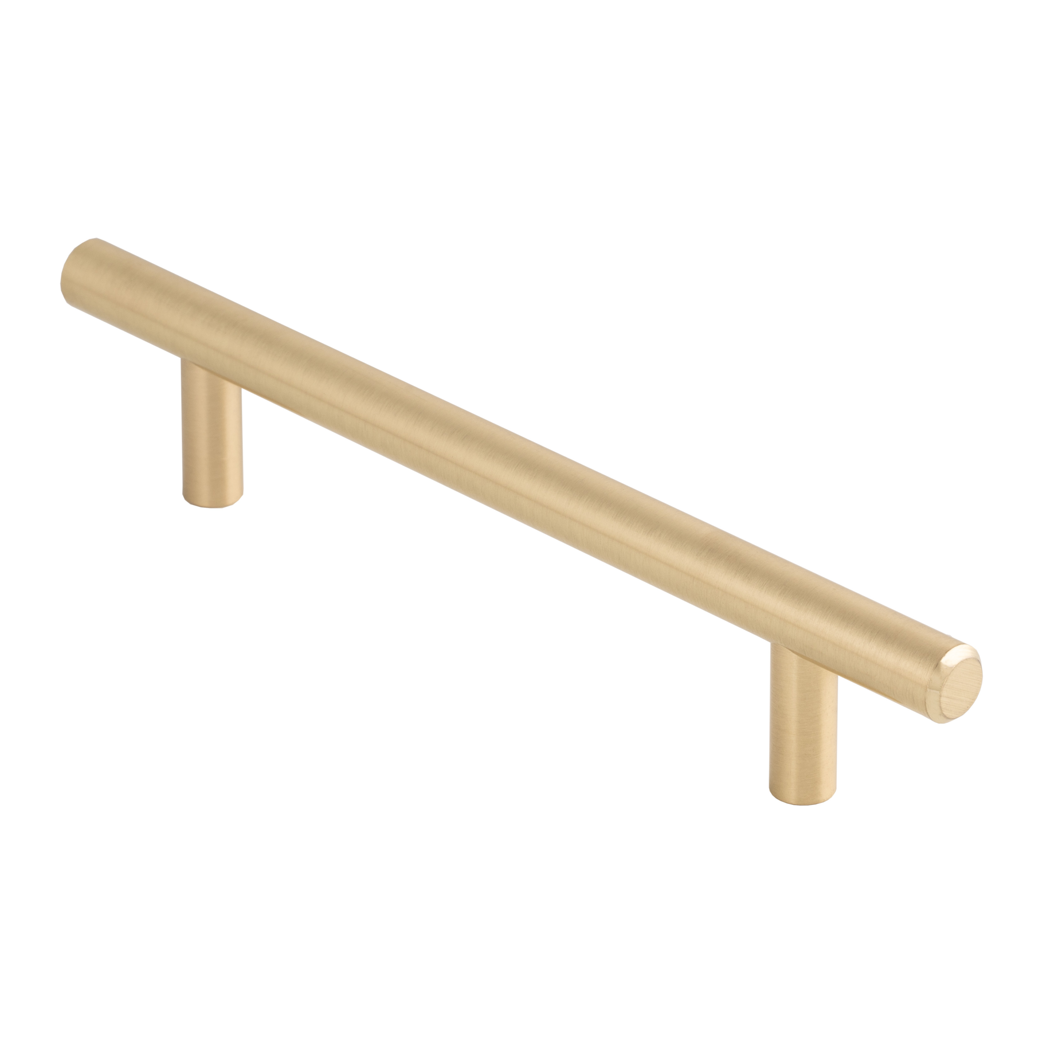 FTD445BSB  128 x 188 x 35mm  Satin Brass  Fingertip Design Pedestal 12mm Ø Cabinet Pull Handle